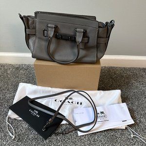 Coach Swagger Pebble Gray with shoulder strap